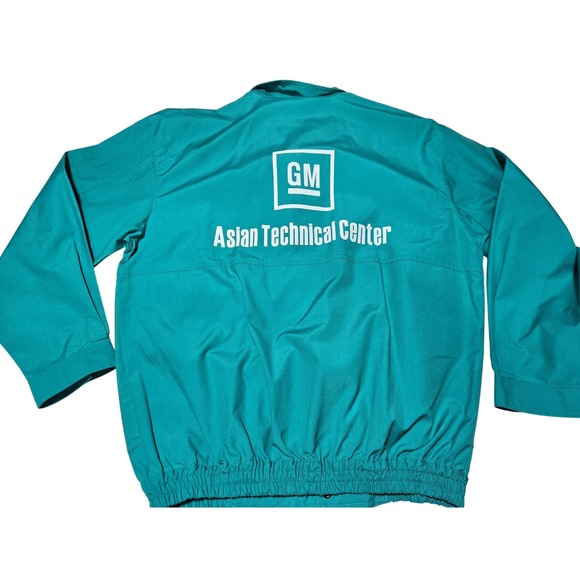 GM Asian‎ Technical Center Jacket Men Teal Harrington Style Workwear - Picture 2 of 8